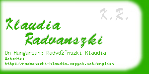 klaudia radvanszki business card